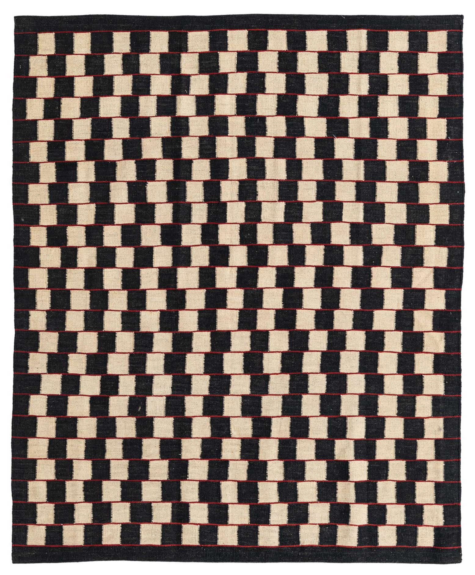 5' 1 x 6' 2 Hand Woven Kilim Modern Wool Rug