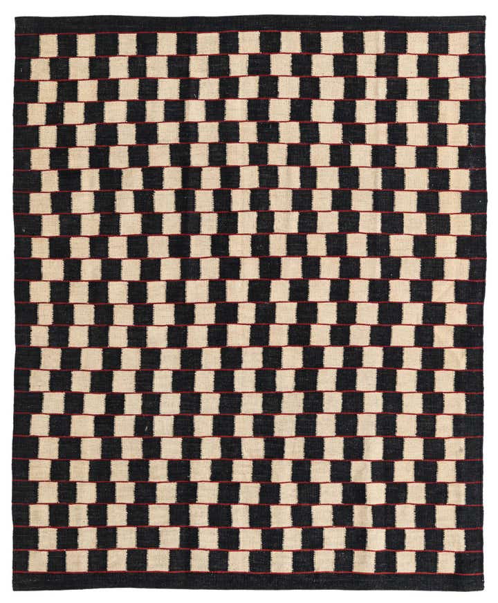 5' 1 x 6' 2 Hand Woven Kilim Modern Wool Rug