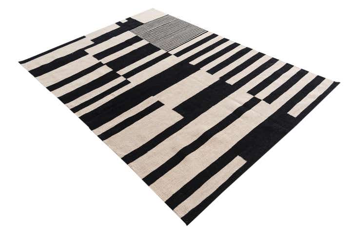 4' 8 x 6' 6 Hand Woven Kilim Modern Wool Rug