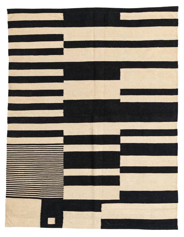 Detail image of 4' 7 x 6' 5 Hand Woven Kilim Modern Wool Rug