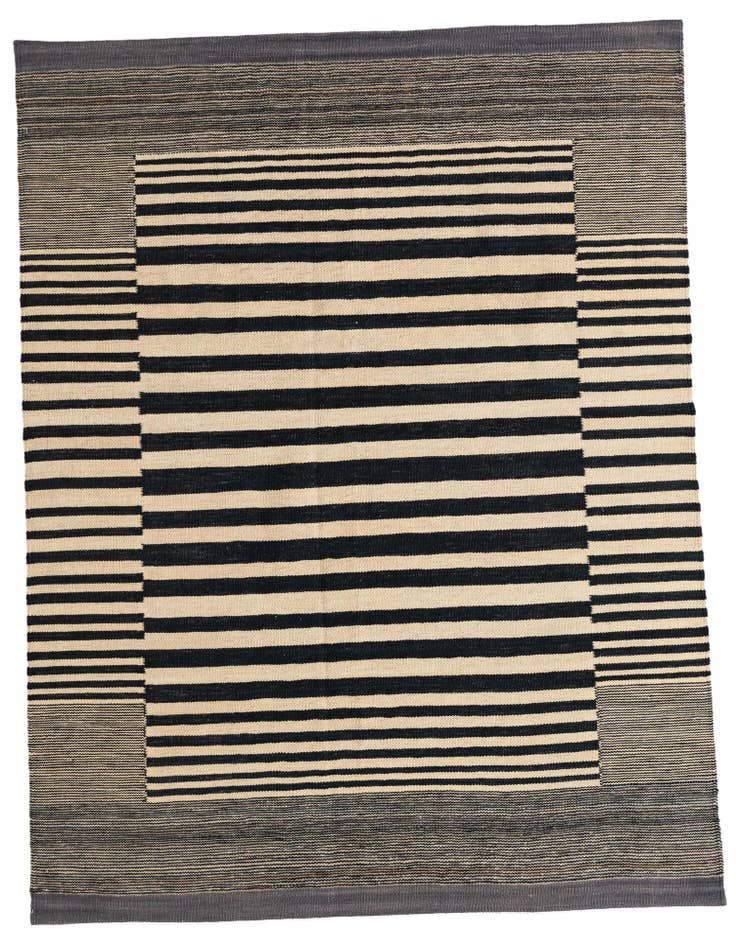 Detail image of 4' 8 x 6' 3 Hand Woven Kilim Modern Wool Rug