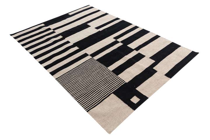 4' 8 x 6' 7 Hand Woven Kilim Modern Wool Rug