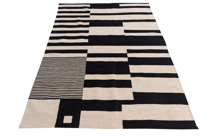 4' 8 x 6' 7 Hand Woven Kilim Modern Wool Rug