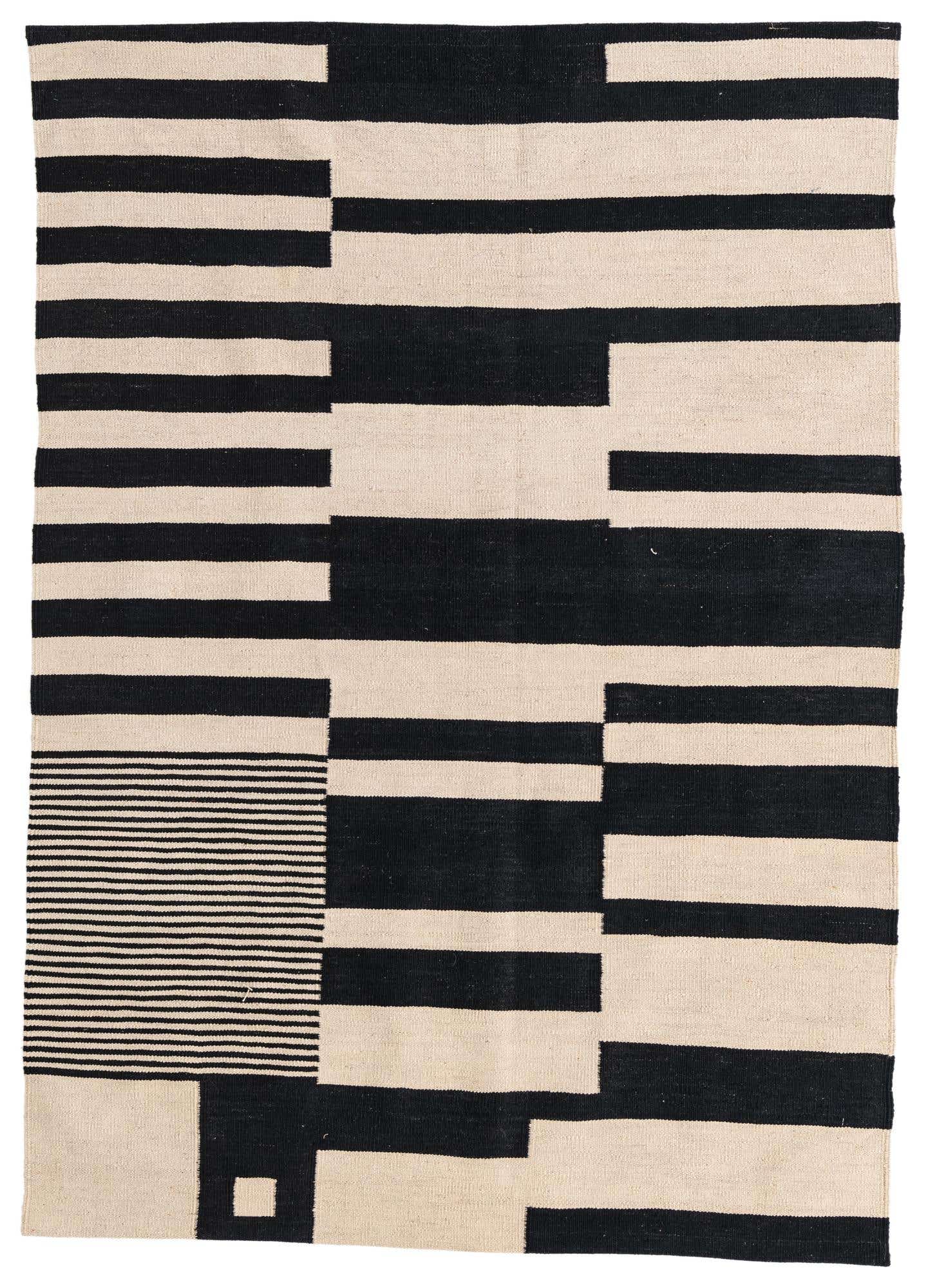 4' 8 x 6' 7 Hand Woven Kilim Modern Wool Rug