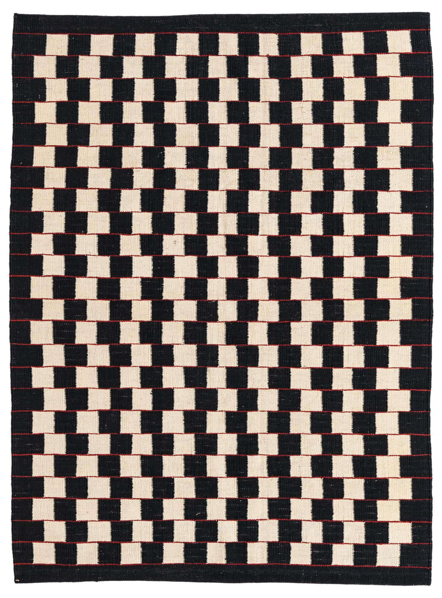 4' 5 x 6' Hand Woven Kilim Modern Wool Rug