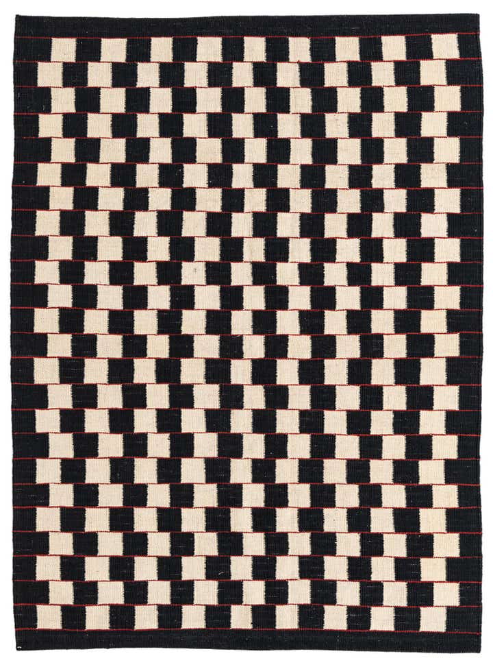 4' 5 x 6' Hand Woven Kilim Modern Wool Rug