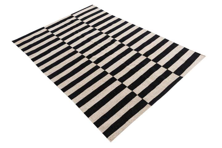 4' 2 x 5' 10 Hand Woven Kilim Modern Wool Rug