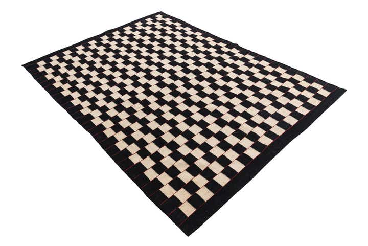 4' 9 x 6' 7 Hand Woven Kilim Modern Wool Rug