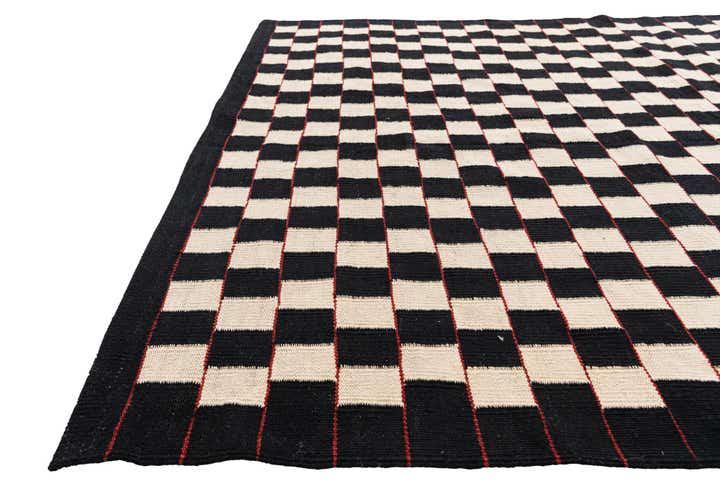 4' 9 x 6' 7 Hand Woven Kilim Modern Wool Rug