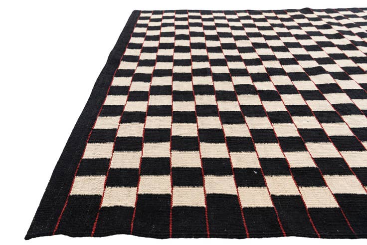 Detail image of 4' 9 x 6' 7 Hand Woven Kilim Modern Wool Rug