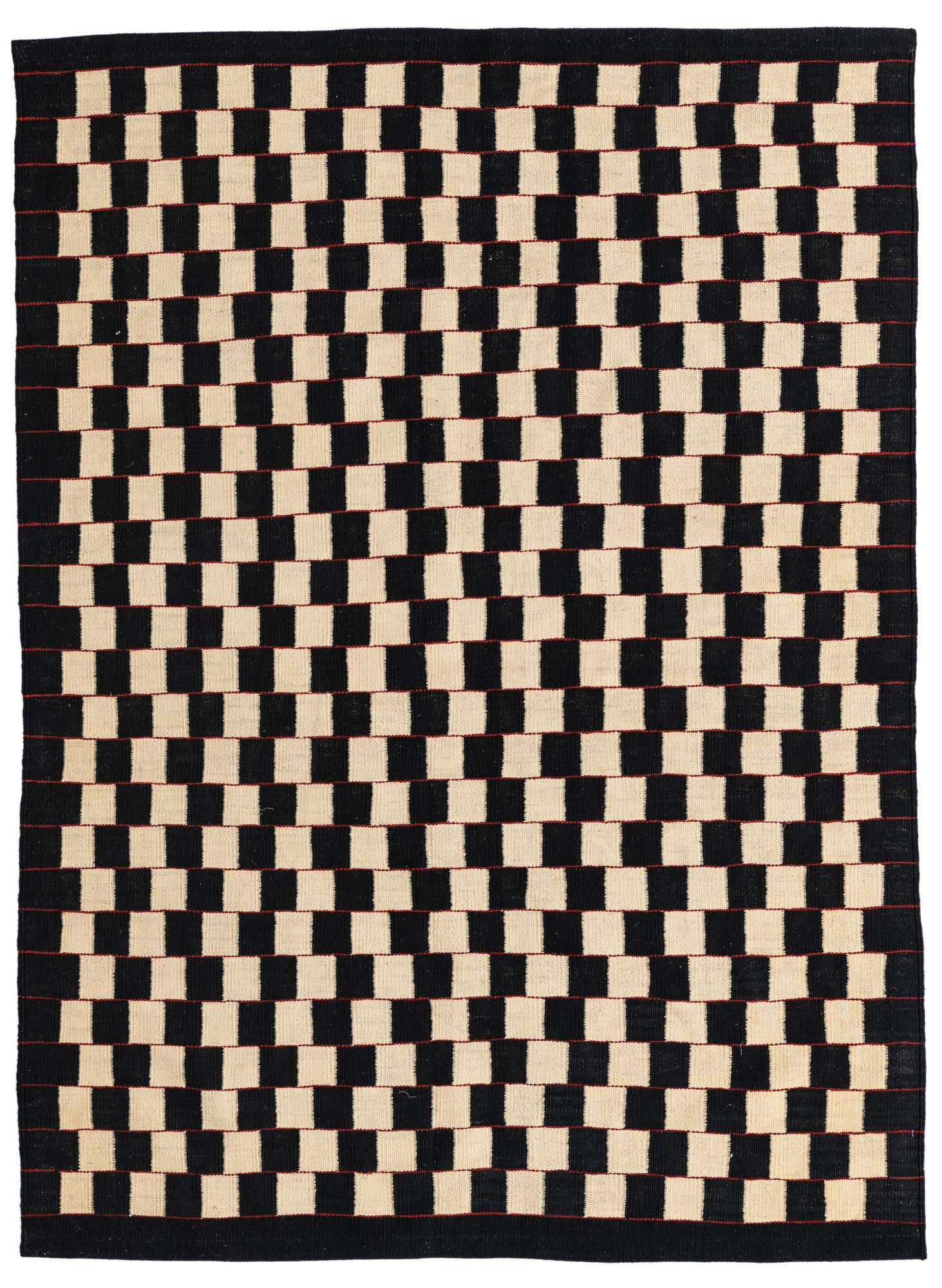 4' 9 x 6' 7 Hand Woven Kilim Modern Wool Rug