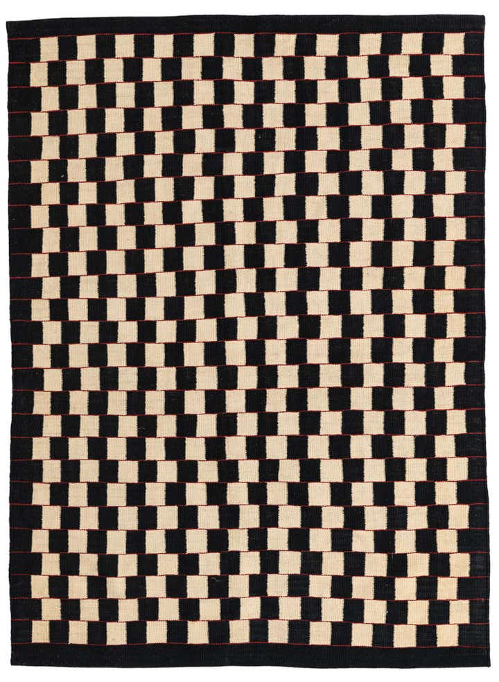 4' 9 x 6' 7 Hand Woven Kilim Modern Wool Rug