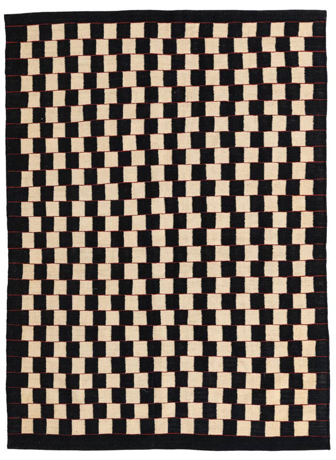Detail image of 4' 9 x 6' 7 Hand Woven Kilim Modern Wool Rug