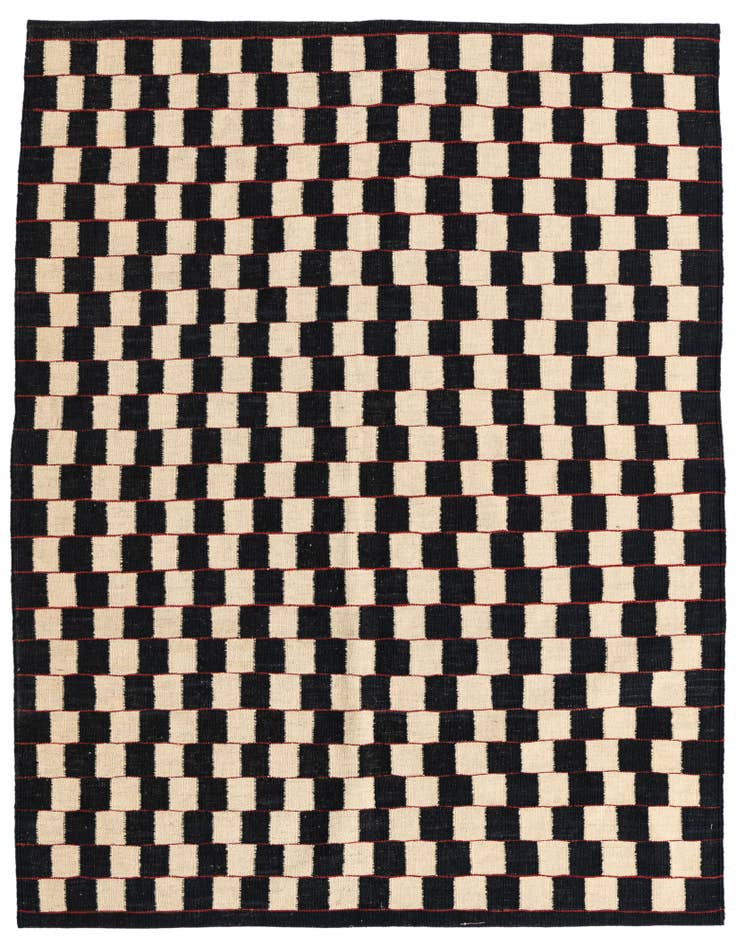 Detail image of 5' 3 x 6' 3 Hand Woven Kilim Modern Wool Rug