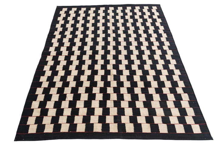 5' x 6' 3 Hand Woven Kilim Modern Wool Rug