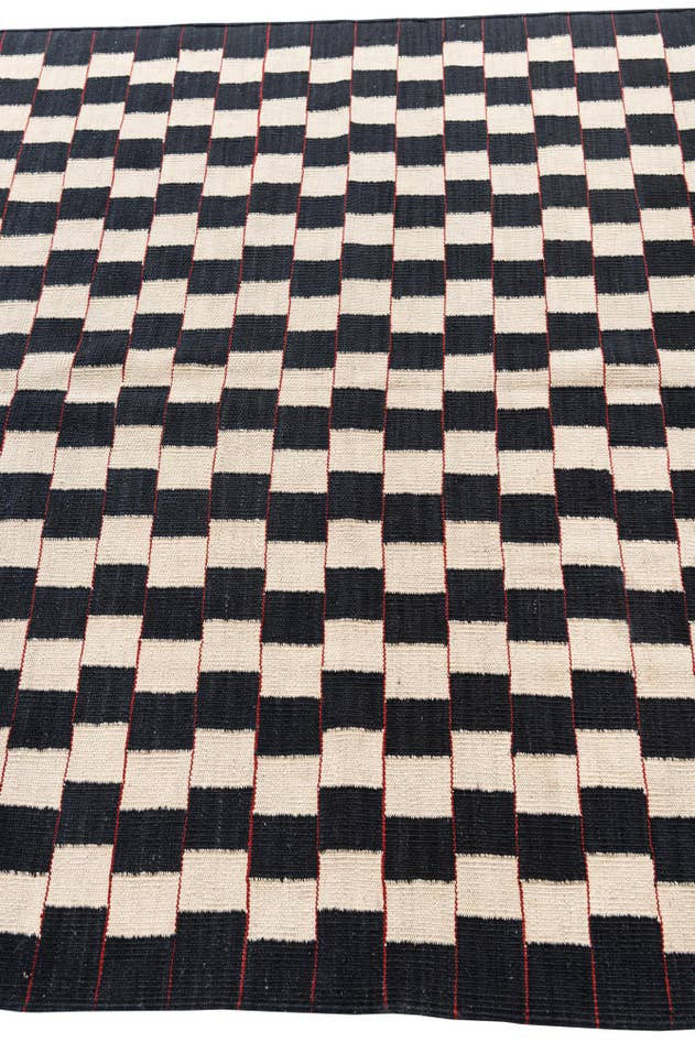 Detail image of 5' x 6' 3 Hand Woven Kilim Modern Wool Rug