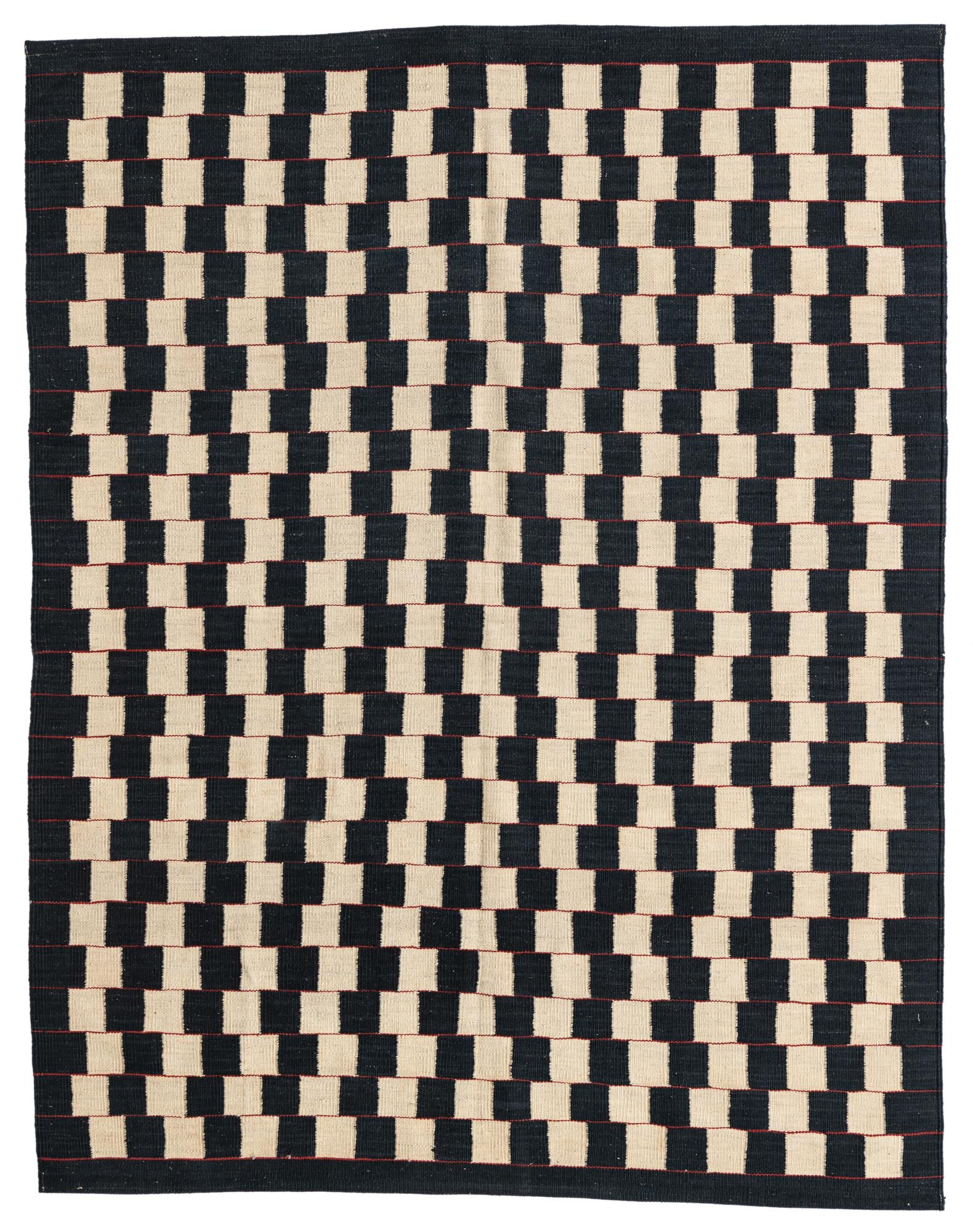 5' x 6' 3 Hand Woven Kilim Modern Wool Rug