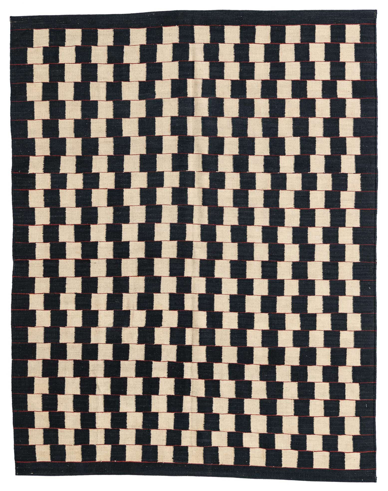 5' x 6' 3 Hand Woven Kilim Modern Wool Rug