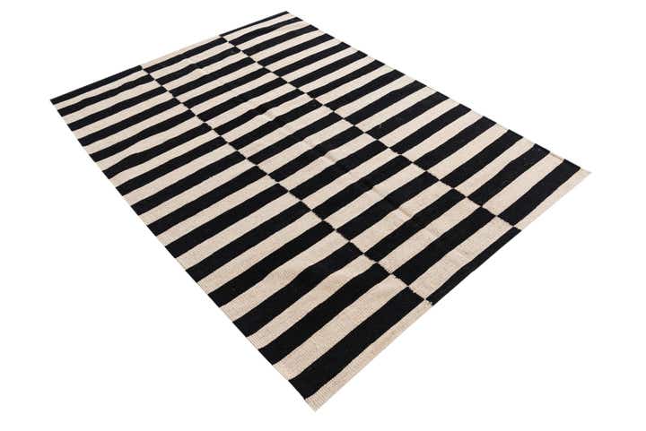 4' 3 x 5' 10 Hand Woven Kilim Modern Wool Rug