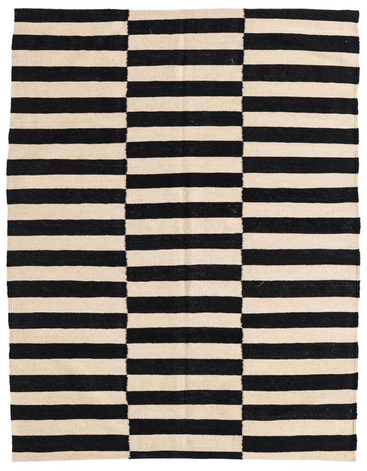 Detail image of 4' 3 x 5' 10 Hand Woven Kilim Modern Wool Rug