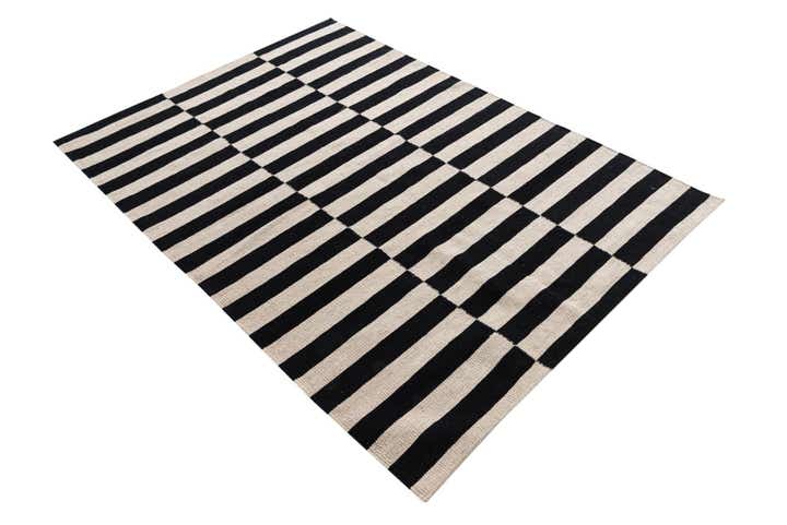 4' 2 x 5' 10 Hand Woven Kilim Modern Wool Rug