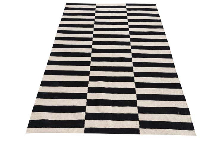 4' 2 x 5' 10 Hand Woven Kilim Modern Wool Rug