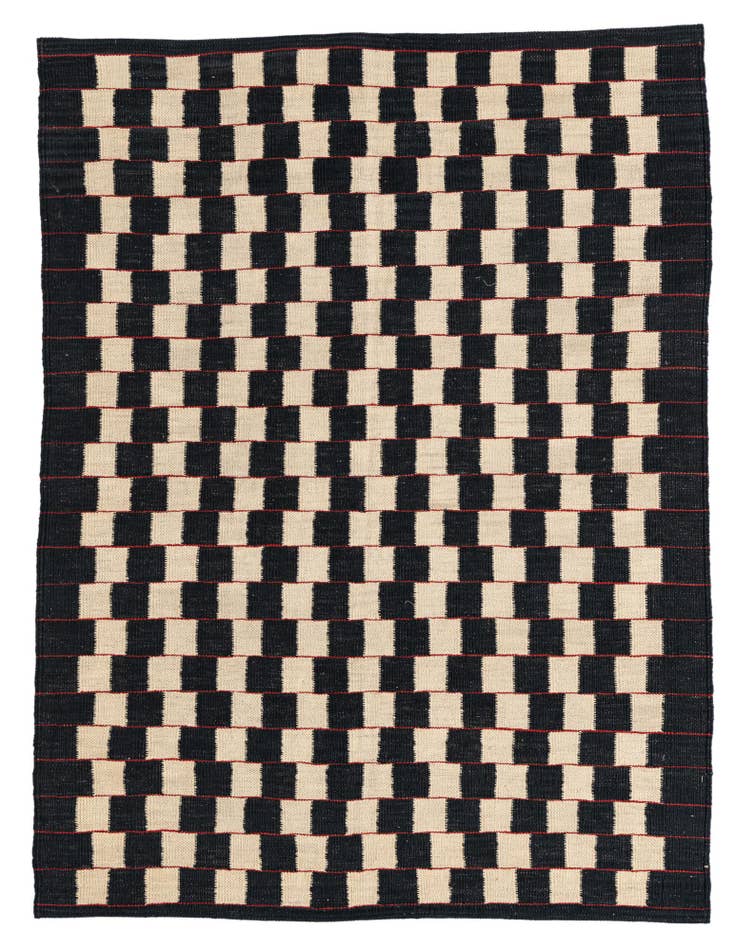 Detail image of 4' 3 x 5' 7 Hand Woven Kilim Modern Wool Rug