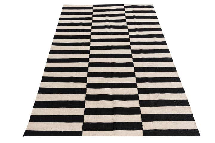 4' 3 x 5' 10 Hand Woven Kilim Modern Wool Rug
