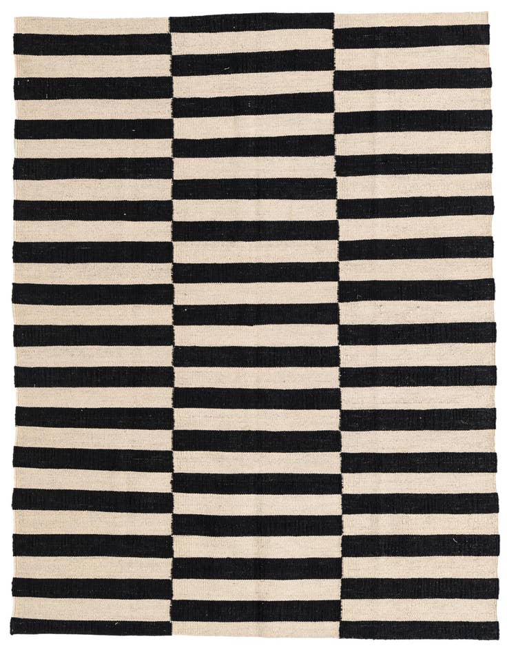 Detail image of 4' 3 x 5' 10 Hand Woven Kilim Modern Wool Rug