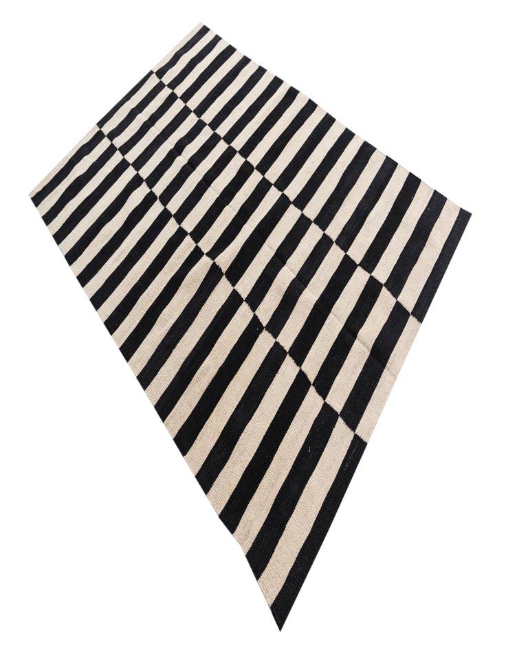 Detail image of 4' 2 x 6'  Hand Woven Kilim Modern Wool Rug