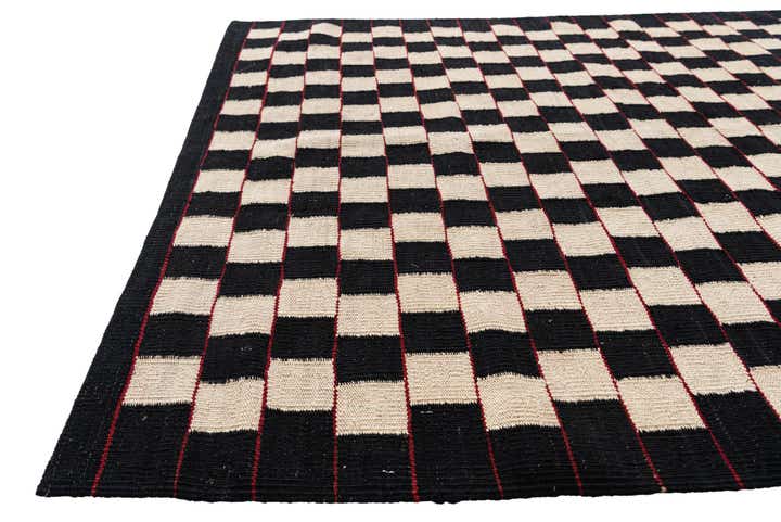 4' 2 x 5' 9 Hand Woven Kilim Modern Wool Rug