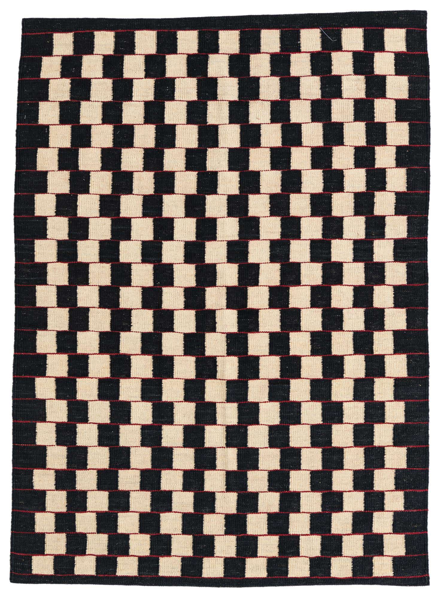 4' 2 x 5' 9 Hand Woven Kilim Modern Wool Rug