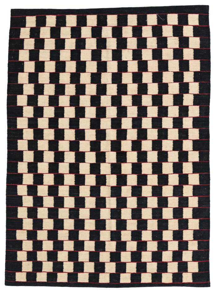 Detail image of 4' 2 x 5' 9 Hand Woven Kilim Modern Wool Rug
