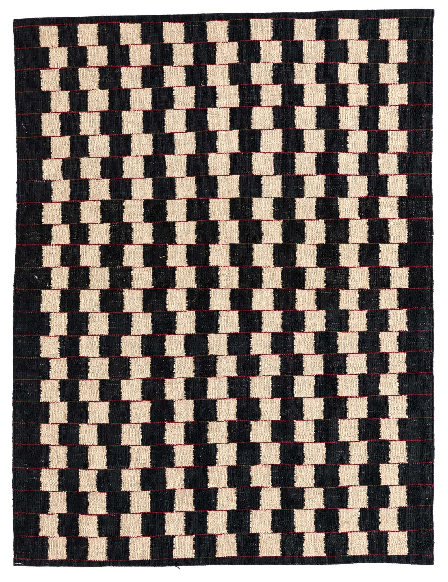 4' 4 x 5' 8 Hand Woven Kilim Modern Wool Rug