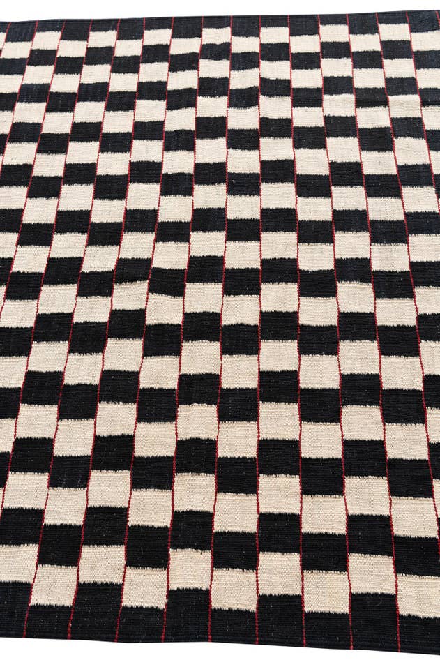Detail image of 4' 10 x 6' 4 Hand Woven Kilim Modern Wool Rug