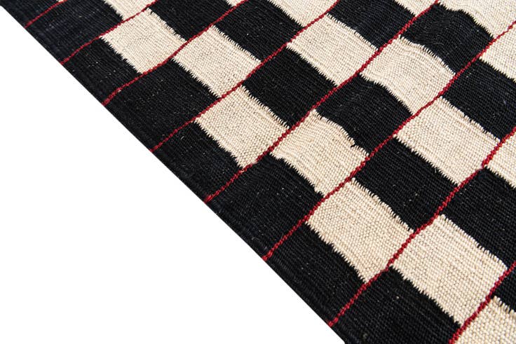 Detail image of 4' 10 x 6' 4 Hand Woven Kilim Modern Wool Rug