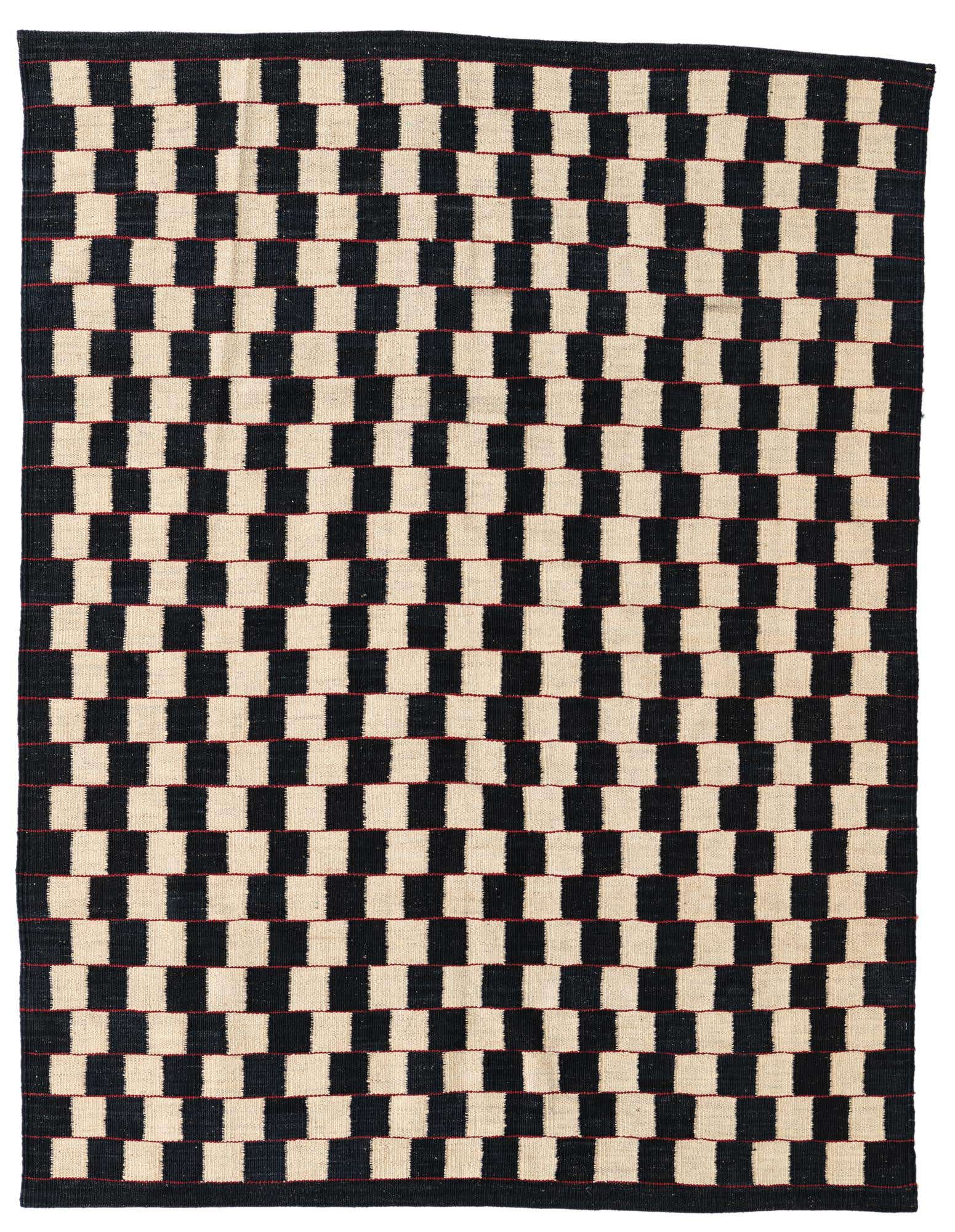 4' 10 x 6' 4 Hand Woven Kilim Modern Wool Rug