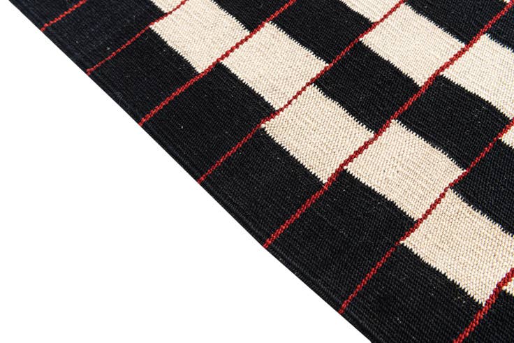 Detail image of 4' 1 x 5' 10 Hand Woven Kilim Modern Wool Rug
