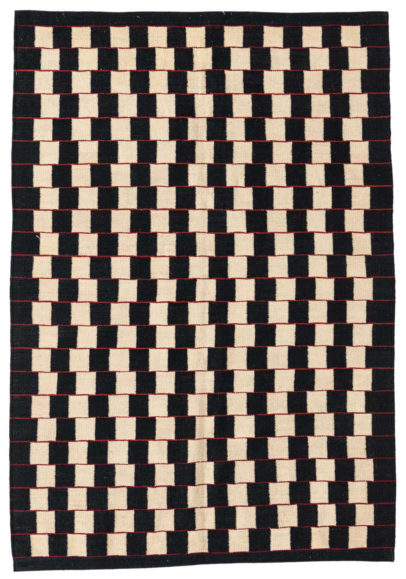 4' 1 x 5' 10 Hand Woven Kilim Modern Wool Rug