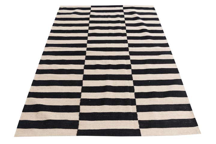 4' 2 x 5' 10 Hand Woven Kilim Modern Wool Rug