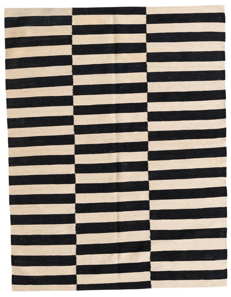 Detail image of 4' x 5' 8 Hand Woven Kilim Modern Wool Rug