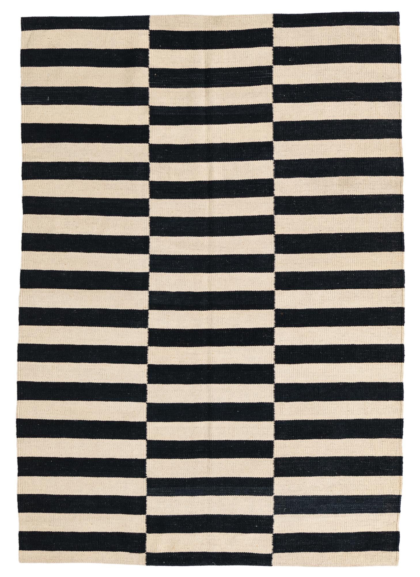 4' 1 x 5' 10 Hand Woven Kilim Modern Wool Rug