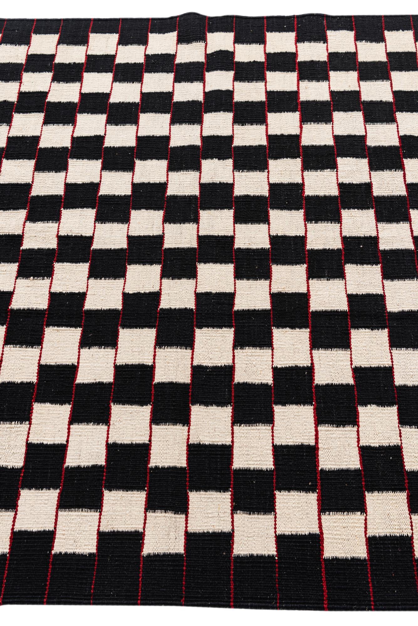 4' 5 x 5' 10 Hand Woven Kilim Modern Wool Rug