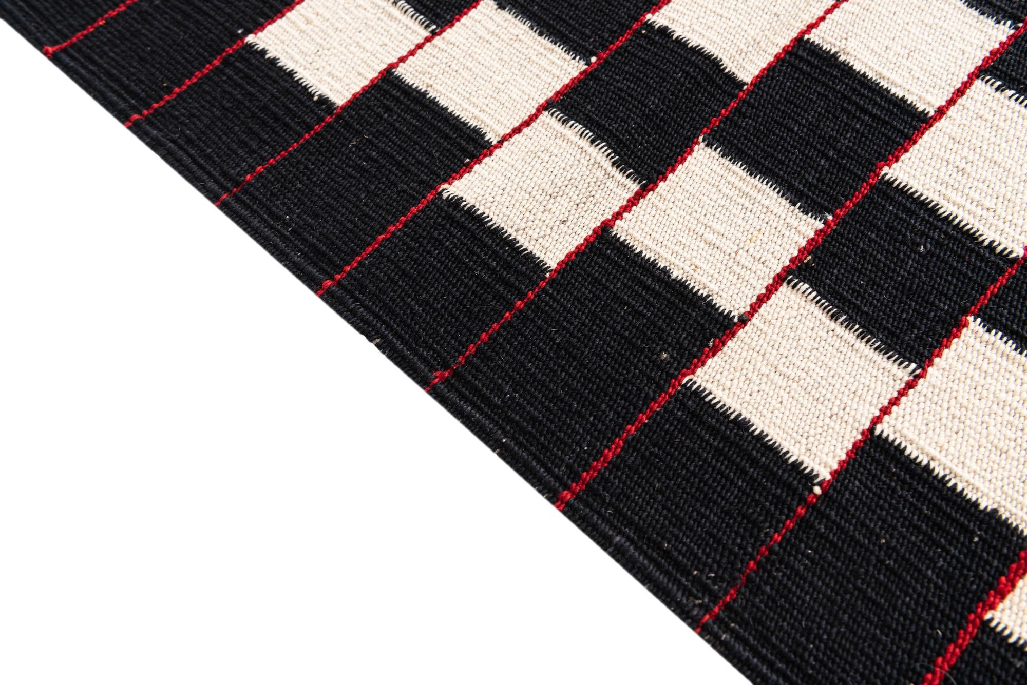 4' 5 x 5' 10 Hand Woven Kilim Modern Wool Rug