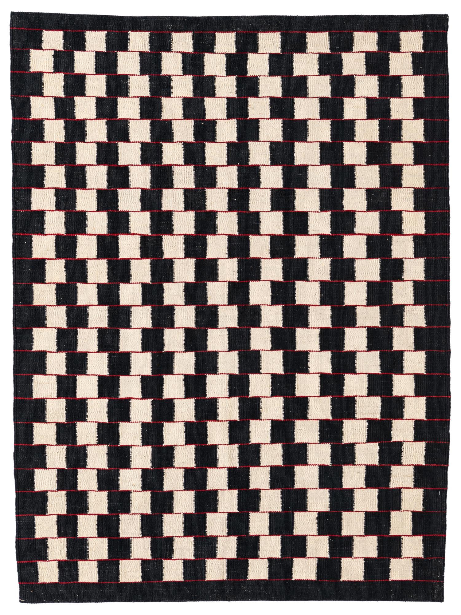 4' 5 x 5' 10 Hand Woven Kilim Modern Wool Rug