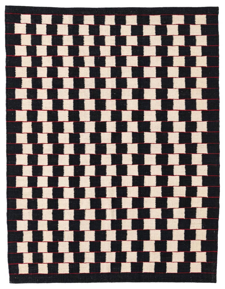 Detail image of 4' 5 x 5' 10 Hand Woven Kilim Modern Wool Rug