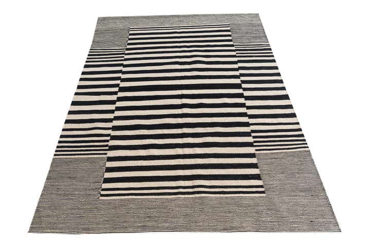 4' 2 x 5' 10 Hand Woven Kilim Modern Wool Rug