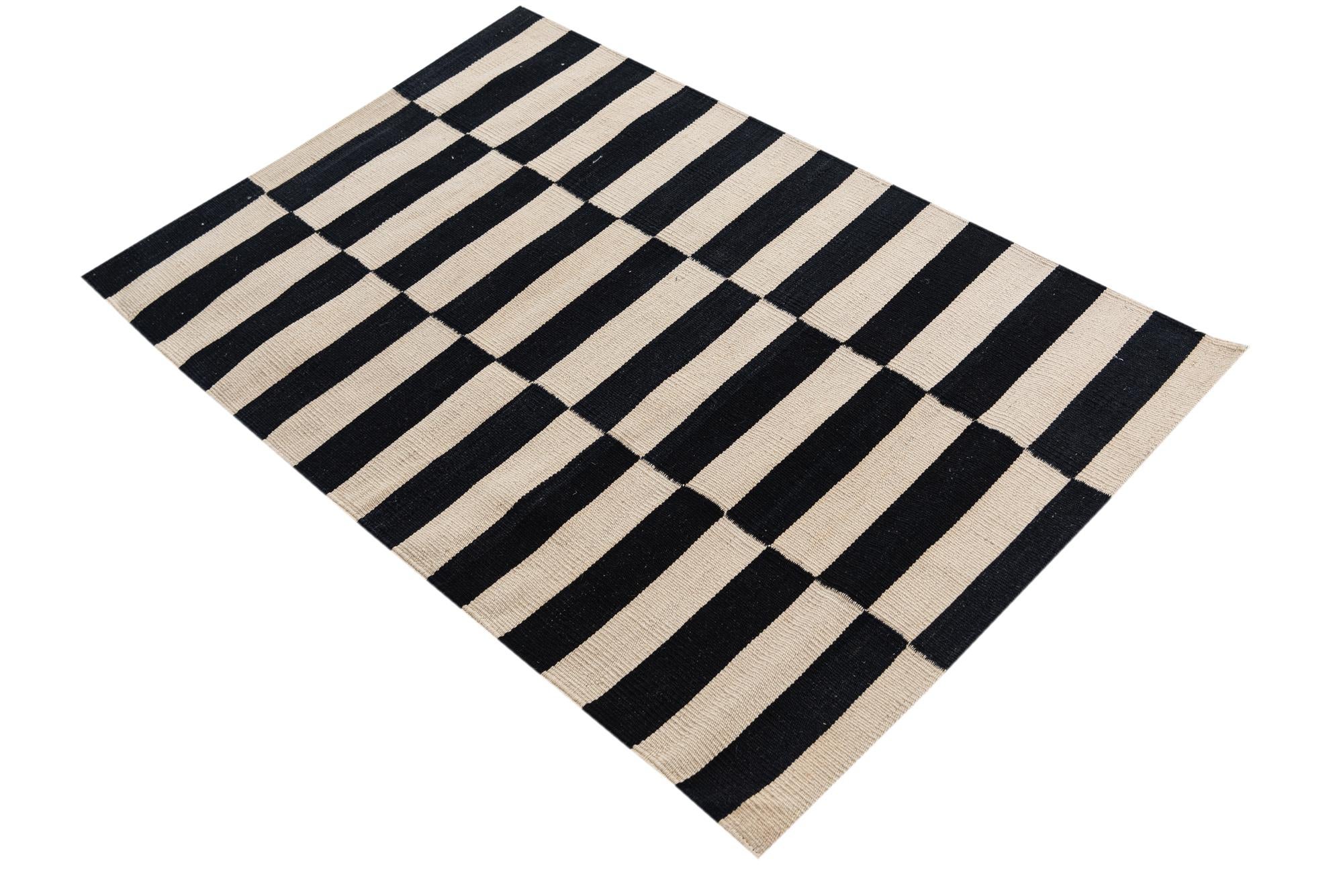 2' 8 x 4' Hand Woven Kilim Modern Wool Rug