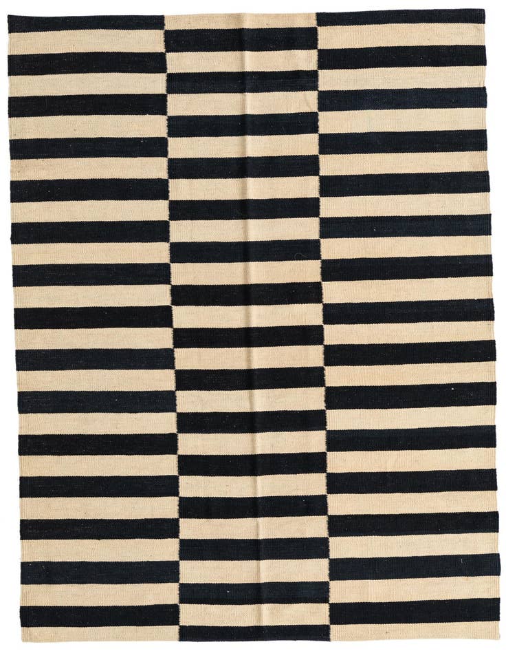 Detail image of 4' 1 x 6' Hand Woven Kilim Modern Wool Rug