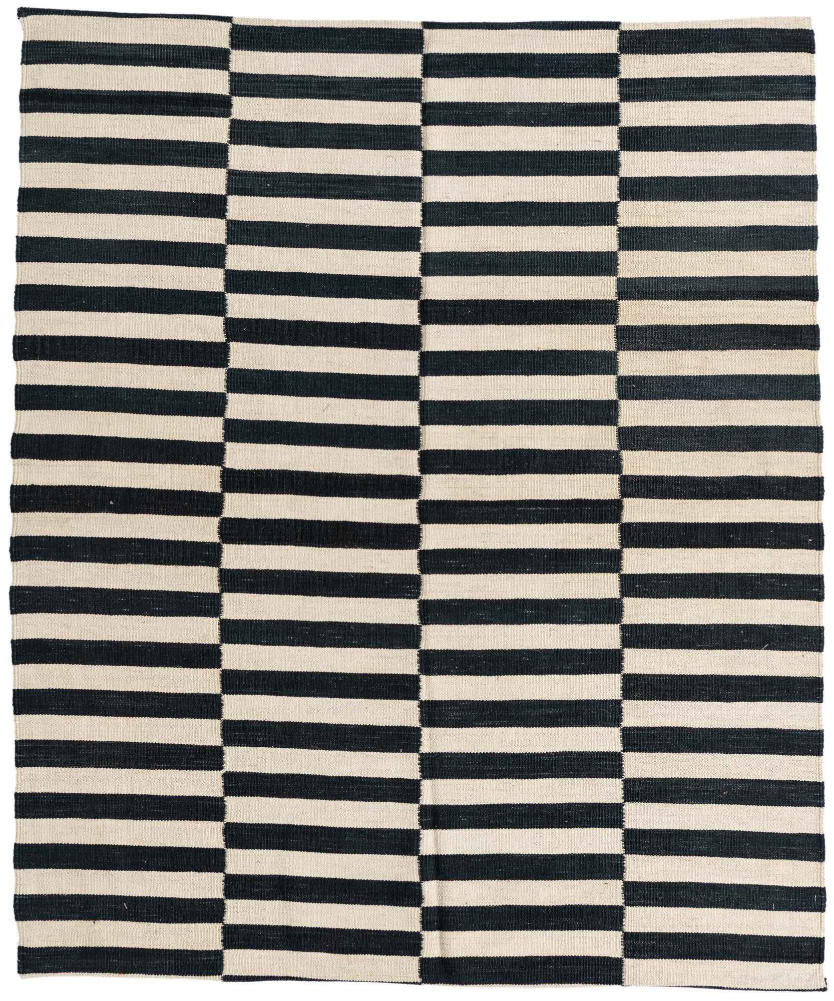 5' 2 x 6' 2 Hand Woven Kilim Modern Wool Rug